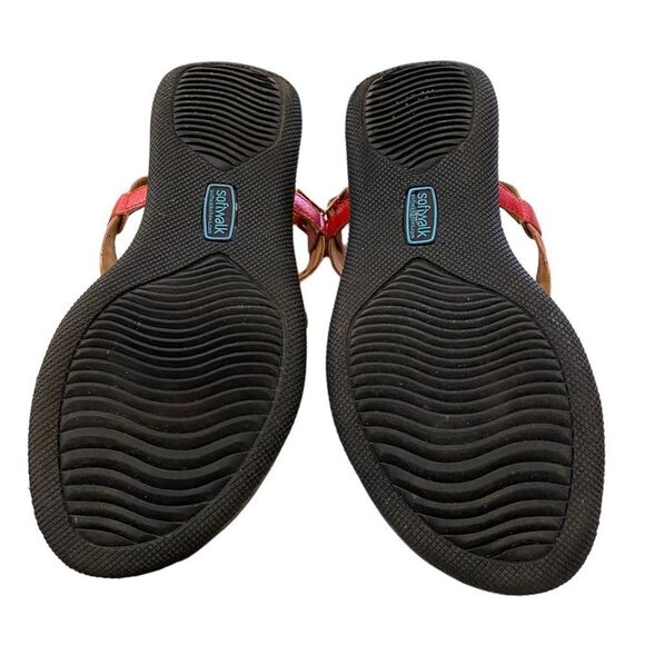 SOFTWALK Temara Women's Red Pearlized Thong Sandals NEW 6 - Picture 6 of 6